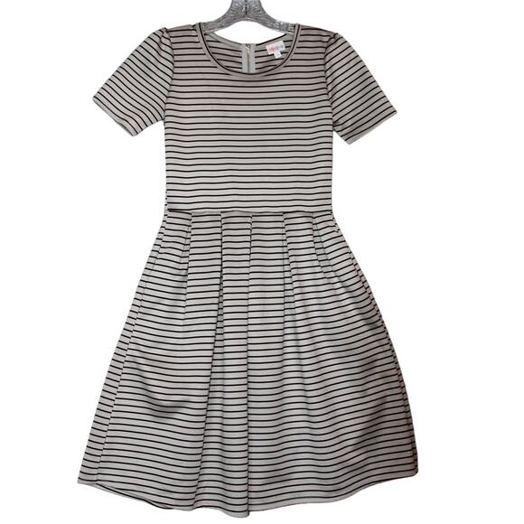 Lularoe Gray/Black Striped Amelia Dress W/Pockets Size S Women's‎ - Picture 1 of 5